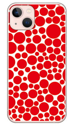 バブルドット ホワイト×レッド （ソフトTPUクリア） iPhone 13 Apple SECOND SKIN セカンドスキン 平面 受注生産 スマホケース ソフトケース iphone13 ケース iphone13 カバー アイフォーン13 ケース アイフォーン13 カバー アイフォン 13 送料無料