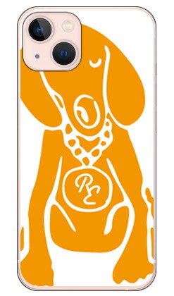 Rakuten - Dog ホワイト×オレンジ design by ROTM （ソフトTPUクリア） iPhone 13 Apple SECOND SKIN セカンドスキン 平面 受注生産 スマホケース ソフトケース iphone13 ケース iphone13 カバー アイフォーン13 ケース アイフォーン13 カバー アイフォン 13 送料無料