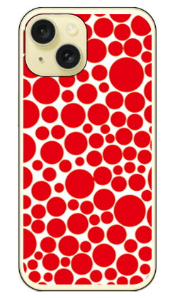 バブルドット ホワイト×レッド （ソフトケース） iPhone 15 SECOND SKIN セカンドスキン 平面iphone 15 ケース iphone15 iphone 本体 保護 iphone ケース iphone 15 ケース iphone15 ハードケース iphone15 スマホケース スマホカバー アイフォーン15 送料無料