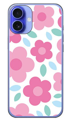 乐天商城 - フラワーポップ ホワイト×ピンク (クリア) iPhone 16 SECOND SKIN 本体 保護 ハードケース スマホカバー　送料無料