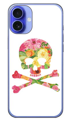 乐天商城 - Flower skull ホワイト (クリア) design by ROTM iPhone 16 SECOND SKIN 本体 保護 ハードケース スマホカバー　送料無料