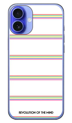 Multi border ホワイト (クリア) design by ROTM iPhone 16 SECOND SKIN 本体 保護 ハードケース スマホカバー　送料無料