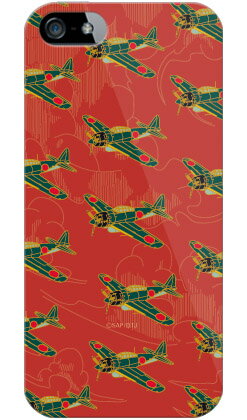 【送料無料】 零戦52型 紅色 （クリア） design by figeo / for iPhone SE/5/au 【Coverfull】【平面】【受注生産】【スマホケース】【ハードケース】iPhone5カバー/アイフォン5/iphone5ケース/アイフォン 5/スマートフォン/スマホケース/ケース/エーユー