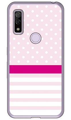 Mobile Phone Cases - ドット ボーダー ピンク （ソフトTPUクリア） arrows We FCG01・F-51B・A101FC・arrows BZ03 au・docomo・SoftBank・MVNOスマホ（SIMフリー端末） SECOND SKINarrows we arrows BZ03 fcg01 f-51b a101fc ケース arrows we arrows BZ03 fcg01 f-51b a101fc 送料無料