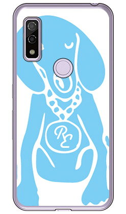 乐天商城 - Dog ホワイト×サックスブルー design by ROTM （ソフトTPUクリア） arrows We FCG01・F-51B・A101FC・arrows BZ03 au・docomo・SoftBank・MVNOスマホ（SIMフリー端末） SECOND SKINarrows we arrows BZ03 fcg01 f-51b a101fc ケース arrows we arrows BZ03 送料無料