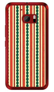 シマシマ レッド×グリーン (クリア) HTC 10 HTV32 au Coverfull ハードケースhtv32 スマホ 本体 保護 ケース カバー クリアケース 手帳型 保護 フィルム ショルダー 送料無料