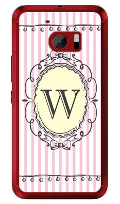 Cf LTD イニシャル アルファベット W ピンク （クリア） HTC 10 HTV32 au Coverfullhtv32 スマホ 本体 保護 ケース カバー クリアケース 手帳型 保護 フィルム ショルダー 送料無料
