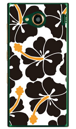北欧ハイビスカス ブラック （クリア） URBANO V03 au SECOND SKIN urbano v03 ケース urbano v03 カバー アルバーノv03ケース アルバーノv03カバー スマホケース スマホカバー タフネススマホ android アンドロイド au 送料無料
