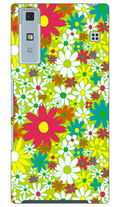 FLOWERBED （グリーン） produced by COLOR STAGE Qua phone KYV37 au Coverfull qua phone kyv37 ケース qua phone kyv37 カバー kyv37ケース kyv37カバー kyv37 au キュアフォン ケース キュアフォン カバー キュア フォン ケース 送料無料