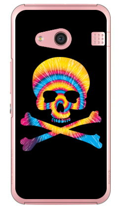 Psychedelic skull ブルー×イエロー （クリア） design by ROTM rafre KYV40・DIGNO W au・MVNOスマホ（SIMフリー端末） SECOND SKIN rafre kyv40 ケース rafre kyv40 カバー kyv40ケース kyv40カバー ラフレ kyv40 ラフレ 送料無料