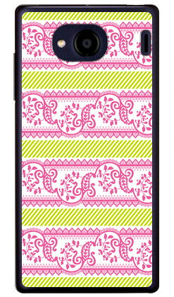 樂天商城 - レースストライプ ピンク （クリア） Qua phone QX KYV42・DIGNO V au・MVNOスマホ（SIMフリー端末） Coverfullkyv42 スマホ 本体 保護 ケース フィルム カバー kyv42カバー kyv42ケース スマホケース スマホカバー 送料無料