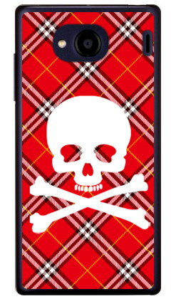 スカルパンク レッド （クリア） Qua phone QX KYV42・DIGNO V au・MVNOスマホ（SIMフリー端末） SECOND SKINkyv42 スマホ 本体 保護 ケース フィルム カバー kyv42カバー kyv42ケース スマホケース スマホカバー 送料無料