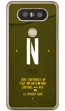 Mobile Phone - Cf LTD ミリタリー イニシャル アルファベット N カーキ （クリア） isai Beat LGV34・V20 PRO L-01J au・docomo Coverfull isai beat lgv34 ケース isai beat lgv34 カバー lgv34ケース lgv34カバー イサイ ビート ケース イサイ 送料無料