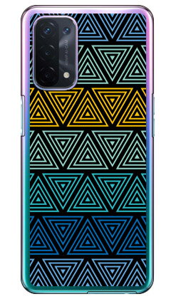 トライアングル ブルー （クリア） OPPO A54 5G OPG02 au・MVNOスマホ（SIMフリー端末） YESNO スマホケース ハードケースopg02 スマホ 本体 保護 ケース 手帳 カバー 耐衝撃 ショルダー 透明 シリコン ケース スマホケース クリアケース case 送料無料