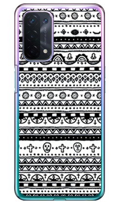 メキシカンフォーク モノクロ （ソフトTPUクリア） OPPO A54 5G OPG02 au・MV