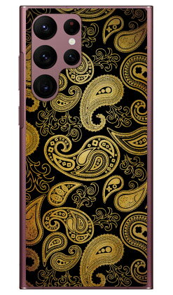 Cf LTD ブラック×ゴールドコレクションシリーズ ペイズリー (クリア) Galaxy S22 Ultra SCG14 SC-52C au・docomo Coverfullau scg14 sc-52c ケース scg14 sc-52c カバー galaxy s22ウルトラ ケース galaxy s22ウルトラ カバー ギャラクシーs22ウルトラ 送料無料