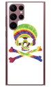 Psychedelic skull グリーン×イエロー （クリア） design by ROTM Galaxy S22 Ultra SCG14 SC-52C au docomo SECOND SKINau scg14 sc-52c ケース scg14 sc-52c カバー galaxy s22ウルトラ ケース galaxy s22ウルトラ カバー ギャラクシーs22ウルトラ ケース 送料無料