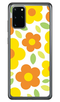 フラワーポップ ホワイト×イエロー （ソフトTPUクリア） Galaxy S20+ 5G SCG02・SC-52A・Olympic Edition au・docomo SECOND SKIN scg02 sc52a オリンピックエディション カバー scg02 sc52a オリンピックエディション ケース 送料無料(2.0)
