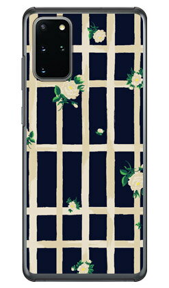 【送料無料】 SINDEE 「Flower Grid （ネイビー）」 （クリア） / for Galaxy S20+ 5G SCG02・SC-52A・Olympic Edition/au・docomo 【SECOND SKIN】scg02 sc52a オリンピックエディション カバー scg02 sc52a オリンピックエディション ケース galaxy s20+