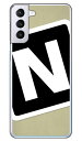 Cf LTD キャンプ イニシャル ベージュ×ブラック N (クリア) Galaxy S21+ 5G SCG10 au Coverfull au scg10 ケース scg10 カバー galaxy s21 plus 5gケース galaxy s21 plus 5gカバー ギャラクシー s21 プラス 5G ケース ギャラクシー s21 送料無料
