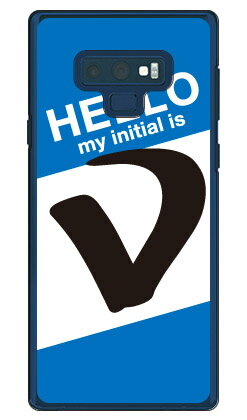 Cf LTD ハローイニシャル V ブルー （クリア） Galaxy Note9 SCV40・SC-01L au・docomo Coverfull scv40 sc-01l カバー scv40 sc-01l ケース galaxy note 9 ケース galaxy note 9 scv40 sc-01l ケース ギャラクシーノート9 カバー 送料無料