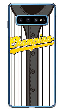 Cf LTD ベースボールユニフォーム ブラックストライプ×グレー （クリア） Galaxy S10 SCV41・SC-03L au・docomo・楽天モバイル Coverfull galaxy s10 scv41 sc-03l ケース galaxy s10 scv41 sc-03l カバー scv41 送料無料