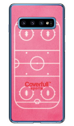 アイスホッケーコート ピンク（クリア） Galaxy S10 SCV41・SC-03L au・docomo・楽天モバイル Coverfull galaxy s10 scv41 sc-03l ケース galaxy s10 scv41 sc-03l カバー scv41 sc-03l ケース ケース ギャラクシーS10 送料無料