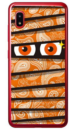 ミイラくん ペイズリーオレンジ （クリア） Galaxy A20 SCV46・SC-02M au・docomo・MVNOスマホ（SIMフリー端末） YESNO scv46 sc-02m カバー scv46 sc-02m ケース galaxy a20 ケース galaxy a20 scv46 sc-02m ケース ギャラクシーA20 カバー 送料無料
