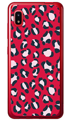 Leopard レッド （ソフトTPUクリア） design by ROTM Galaxy A20 SCV46・SC-02M au・docomo・MVNOスマホ（SIMフリー端末） SECOND SKIN scv46 sc-02m カバー scv46 sc-02m ケース galaxy a20 ケース galaxy a20 scv46 sc-02m ケース 送料無料