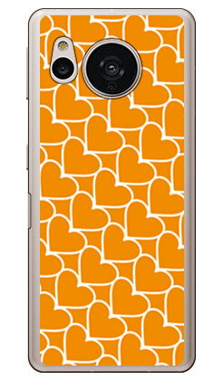 ハートストライプ オレンジ×ホワイト （ソフトケース） AQUOS sense7 SHG10・SH-