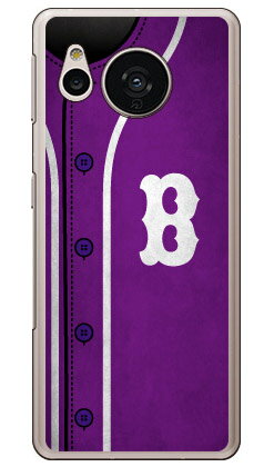 Cf LTD ベースボール イニシャル パープル B （ハードケース） AQUOS sense7 S
