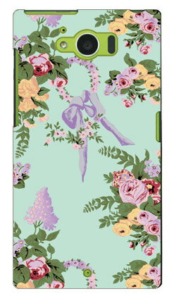 SINDEE 「Lola Flower (エメラルド)」 AQUOS SERIE SHV32 au SECOND SKIN ハードケース shv32 ケース shv32 カバー aquos serie shv32 ケース aquos serie shv32 カバー au スマートフォン カバー aquos アクオスセリエ ケース 送料無料
