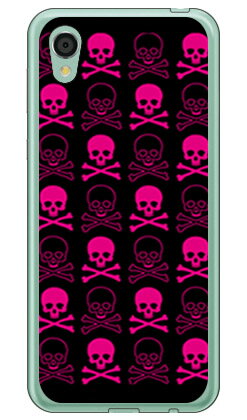 Rakuten - スカル ブラック×ピンク （ソフトTPUクリア） AQUOS sense2 SHV43・SH-01L・SH-M08・かんたん au・docomo・MVNOスマホ（SIMフリー端末） SECOND SKIN au shv43 sh-01l カバー shv43 sh-01l ケース aquos sense2 shv43 sh-01l カバー aquos 送料無料