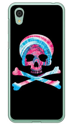 Psychedelic skull ピンク×ブルー （クリア） design by ROTM AQUOS sense2 SHV43・SH-01L・SH-M08・かんたん au・docomo・MVNOスマホ（SIMフリー端末） SECOND SKIN au shv43 sh-01l カバー shv43 sh-01l ケース aquos sense2 shv43 sh-01l 送料無料