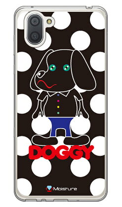 Doggy ホワイトドット （ソフトTPUクリア） design by Moisture AQUOS R3 SHV44・SH-04L・808SH au・docomo・SoftBank SECOND SKIN shv44 sh-04l 808shカバー shv44 sh-04l 808shケース aquos r3 shv44 sh-04l 808shカバー aquos r3 shv44 sh-04l 送料無料