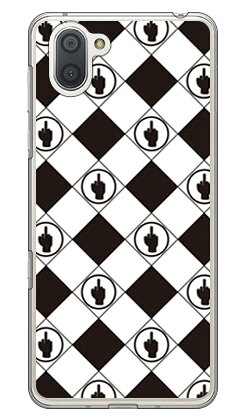 F rhombuses ホワイト×ブラック （クリア） design by ROTM AQUOS R3 SHV44・SH-04L・808SH au・docomo・SoftBank SECOND SKIN shv44 sh-04l 808shカバー shv44 sh-04l 808shケース aquos r3 shv44 sh-04l 808shカバー aquos r3 shv44 送料無料