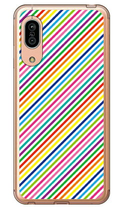 レインボーストライプ ホワイト （ソフトTPUクリア） AQUOS sense3 SHV45・SH-02M・SH-M12・sense3 lite au・docomo・MVNOスマホ（SIMフリー端末）・楽天モバイル YESNO au shv45 sh-02m sh-m12 カバー shv45 sh-02m aquos sense3 shv45 sh-02m 送料無料