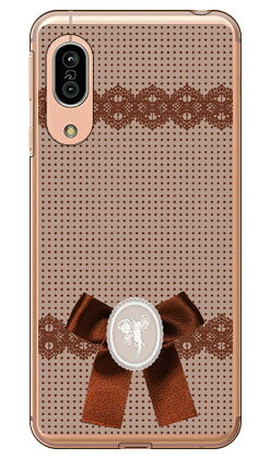 ドット×カメオ ブラウン （クリア） AQUOS sense3 SHV45・SH-02M・SH-M12・sense3 lite au・docomo・MVNOスマホ（SIMフリー端末）・楽天モバイル Coverfull au shv45 sh-02m sh-m12 カバー shv45 sh-02m sh-m12 ケース aquos sense3 shv45 送料無料