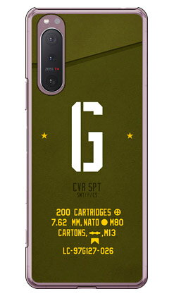 Cf LTD ミリタリー イニシャル アルファベット G カーキ （クリア） Xperia 5 II SOG02・A002SO・SO-52A・XQ-AS42 au・SoftBank・docomo・MVNOスマホ（SIMフリー端末） Coverfull xperia 5 II ケース xperia 5 II カバー 5 II ケース 5 II カバー 送料無料