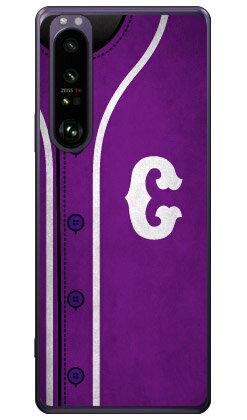 Cf LTD ベースボール イニシャル パープル C （クリア） Xperia 1 III SOG03・SO-51B・A101SO au・docomo・SoftBank Coverfull xperia 1 iii ケース xperia 1 iii カバー 1 iii ケース 1 iii カバー エクスペリア1 iii ケース エクスペリア1 iii 送料無料