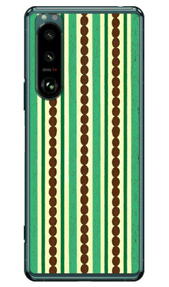 シマシマ グリーン×ブラウン （クリア）Xperia 5 III SOG05・SO-53B・XQ-BQ42 au・docomo・SoftBank・MVNOスマホ（SIMフリー端末） Coverfull xperia 5 mark3 ケース xperia 5 mark3 カバー 5 mark3 ケース 5 mark3 カバー エクスペリア5 mark3 ケース 送料無料