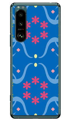 スモールフラワーパターン ブルー （クリア）Xperia 5 III SOG05・SO-53B・XQ-BQ42 au・docomo・SoftBank・MVNOスマホ（SIMフリー端末） Coverfull xperia 5 mark3 ケース xperia 5 mark3 カバー 5 mark3 ケース 5 mark3 カバー エクスペリア5 mark3 ケース 送料無料