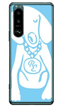 Dog サックスブルー×ホワイト design by ROTM （クリア） Xperia 5 III SOG05・SO-53B・XQ-BQ42 au・docomo・SoftBank・MVNOスマホ（SIMフリー端末） SECOND SKIN xperia 5 mark3 ケース xperia 5 mark3 カバー 5 mark3 ケース 5 mark3 カバー 送料無料
