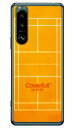 バドミントンコート オレンジ(クリア)Xperia 5 III SOG05・SO-53B・XQ-BQ42 au・docomo・SoftBank・MVNOスマホ(...