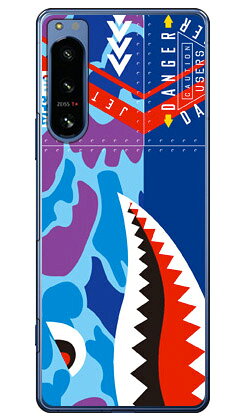 シャーク ハンターカモ ブルー （ハードケース） Xperia 5 IV SOG09・SO-54C・A204SO・XQ-CQ44 YESNO xperia 5 iv ケース xperia 5 iv SO-54C ケース xperia 5 iv レンズ保護 xperia 5 iv ケースかわいい xperia 5 iv SOG09 ケース xperia 5 iv 本体 保護 送料無料★