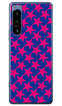 スター TYPE2 ブルー×ピンク （ハードケース） Xperia 5 IV SOG09・SO-54