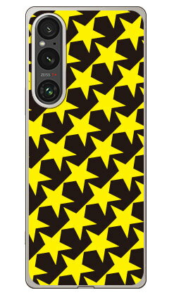 樂天商城 - スター TYPE2 ブラック×イエロー Xperia 1 VI SOG13 SO-51E A401SO XQ-EC44 (ソフトTPU) SECOND SKIN ケース カバー スマホケース 送料無料 耐衝撃 プリント 保護 衝撃吸収