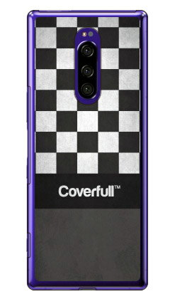 Cf LTD KICKSコレクションシリーズ #7 チェッカー ブラック×ホワイト （クリア） Xperia 1 SOV40・SO-03L・802SO・J9110 au・docomo・SoftBank・MVNOスマホ（SIMフリー端末） Coverfull xperia 1 ケース xperia 1 カバー 1 ケース 1 カバー 送料無料