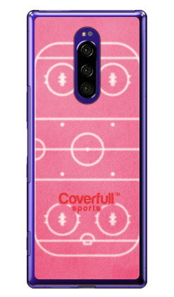 アイスホッケーコート ピンク（クリア） Xperia 1 SOV40・SO-03L・802SO・J9110 au・docomo・SoftBank・MVNOスマホ（SIMフリー端末） Coverfull xperia 1 ケース xperia 1 カバー 1 ケース 1 カバー エクスペリア1 ケース so-03lケース 送料無料