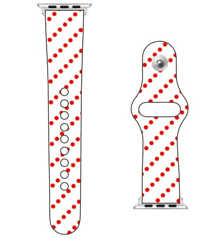 【送料無料】 SECOND SKIN for Apple Watch ドットストライプ ホワイト×レッド / for 38/40/41mm 【SECOND SKIN】applewatch バンド アップルウォッチ バンド applewatch ベルト アップルウォッチ べルト ファッショナブル おしゃれ かわいい 交換ベルト 時計ベルト